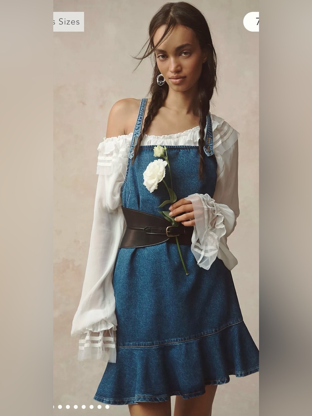 Pilcro Square-Neck Denim Mini Dress